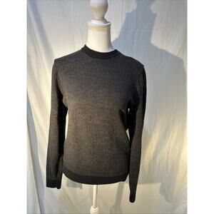 Mens Hugo Boss Black Crewneck Pullover Sweater Size Medium 100% Virgin Wool